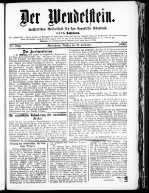 Wendelstein Dienstag 22. September 1896