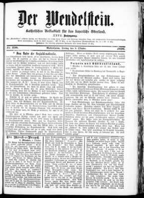 Wendelstein Freitag 9. Oktober 1896