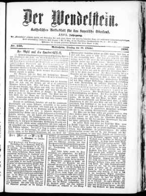 Wendelstein Dienstag 20. Oktober 1896