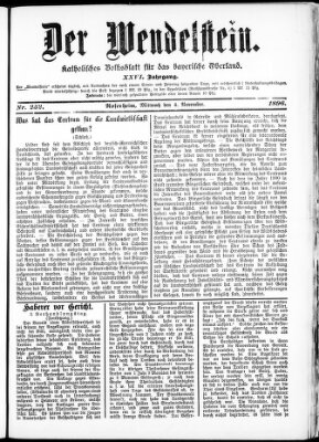 Wendelstein Mittwoch 4. November 1896