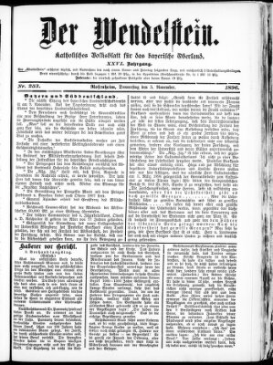 Wendelstein Donnerstag 5. November 1896