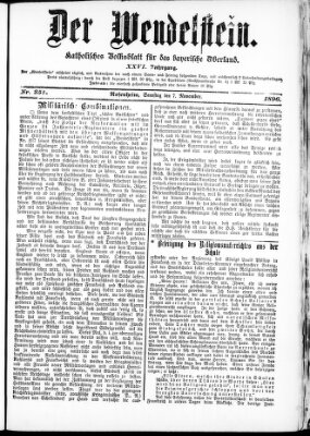 Wendelstein Samstag 7. November 1896