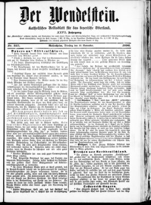 Wendelstein Dienstag 10. November 1896