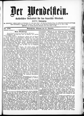 Wendelstein Mittwoch 25. November 1896