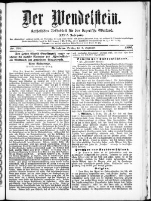 Wendelstein Dienstag 8. Dezember 1896