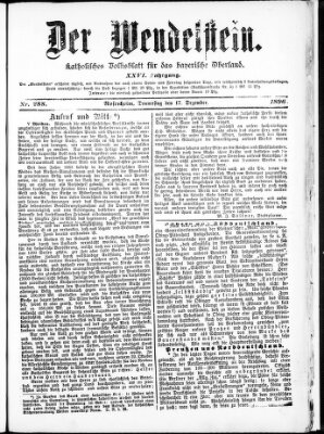 Wendelstein Donnerstag 17. Dezember 1896