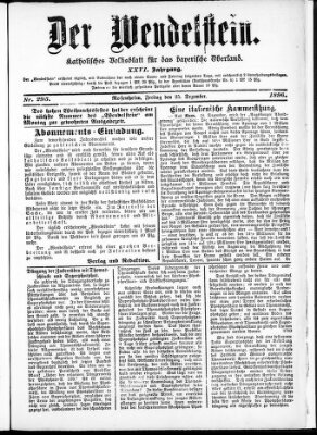 Wendelstein Freitag 25. Dezember 1896