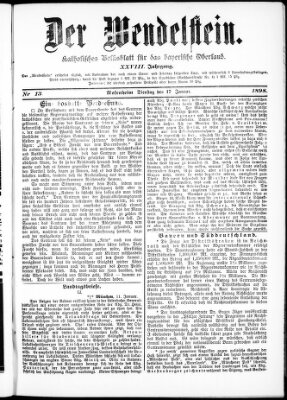 Wendelstein Montag 17. Januar 1898