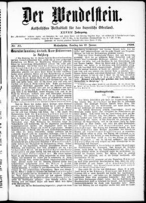 Wendelstein Samstag 22. Januar 1898