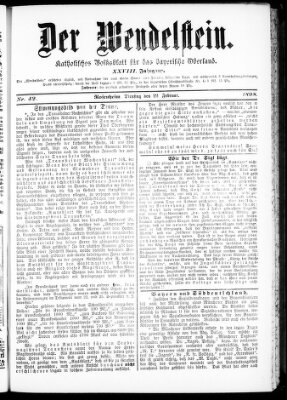 Wendelstein Dienstag 22. Februar 1898