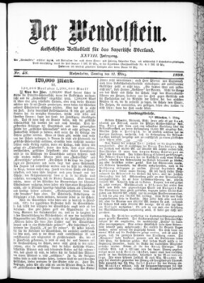 Wendelstein Samstag 12. März 1898