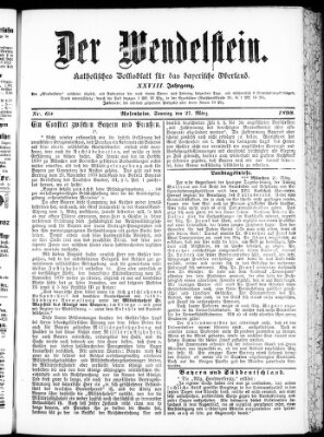 Wendelstein Sonntag 27. März 1898