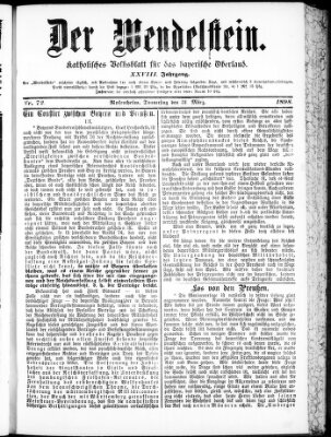 Wendelstein Donnerstag 31. März 1898