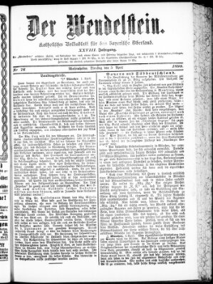 Wendelstein Dienstag 5. April 1898