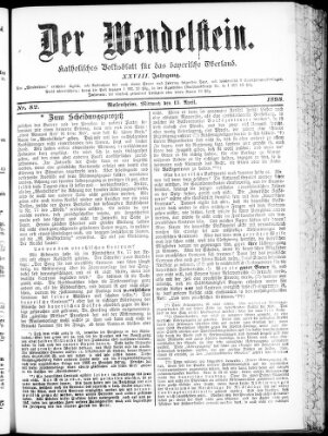 Wendelstein Mittwoch 13. April 1898