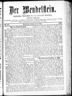 Wendelstein Samstag 16. April 1898