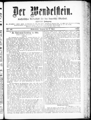 Wendelstein Sonntag 17. April 1898