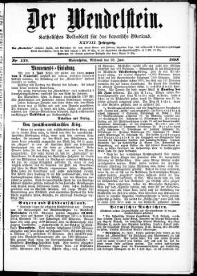 Wendelstein Mittwoch 22. Juni 1898