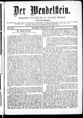 Wendelstein Sonntag 17. Juli 1898