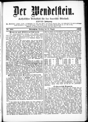 Wendelstein Dienstag 23. August 1898