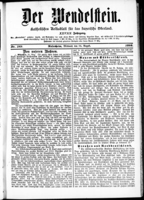 Wendelstein Mittwoch 24. August 1898