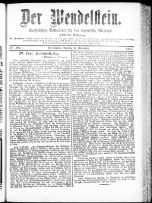 Wendelstein Dienstag 13. September 1898