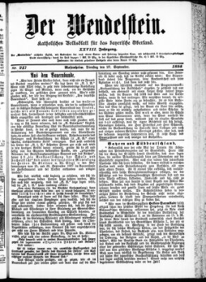 Wendelstein Dienstag 27. September 1898