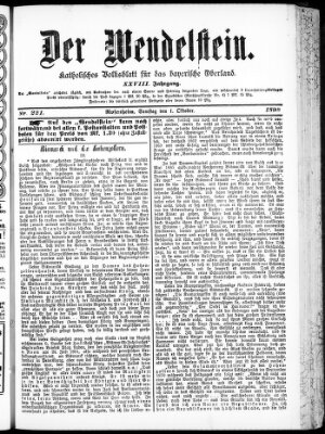 Wendelstein Samstag 1. Oktober 1898