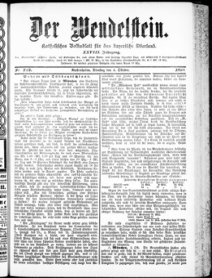 Wendelstein Dienstag 4. Oktober 1898