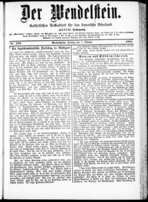 Wendelstein Freitag 7. Oktober 1898