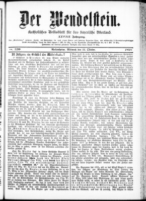 Wendelstein Mittwoch 12. Oktober 1898