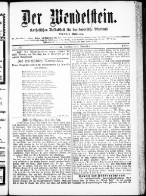 Wendelstein Dienstag 1. November 1898