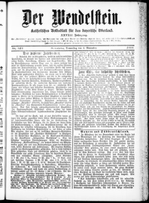 Wendelstein Donnerstag 3. November 1898