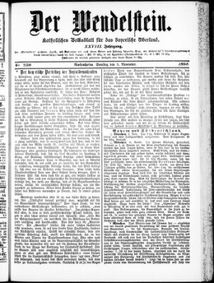 Wendelstein Samstag 5. November 1898