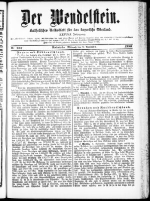 Wendelstein Mittwoch 9. November 1898