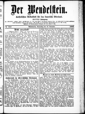 Wendelstein Donnerstag 10. November 1898