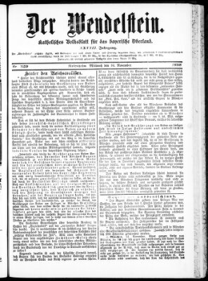 Wendelstein Mittwoch 16. November 1898