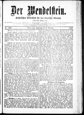 Wendelstein Donnerstag 17. November 1898