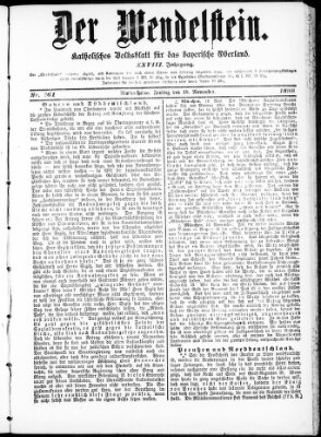 Wendelstein Freitag 18. November 1898