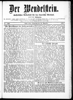 Wendelstein Donnerstag 24. November 1898