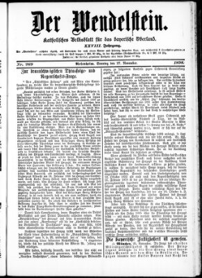 Wendelstein Sonntag 27. November 1898