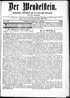 Wendelstein Dienstag 6. Dezember 1898