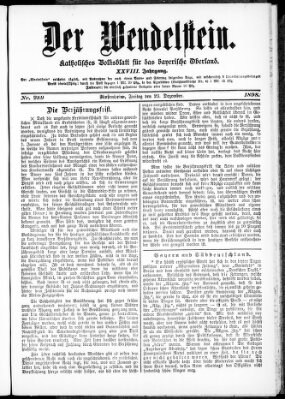 Wendelstein Freitag 23. Dezember 1898