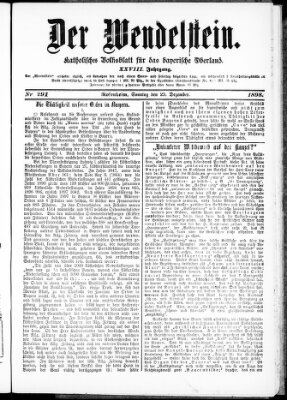 Wendelstein Sonntag 25. Dezember 1898