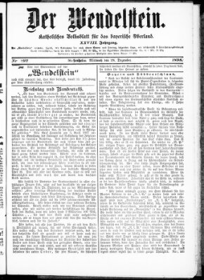 Wendelstein Mittwoch 28. Dezember 1898