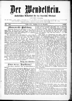 Wendelstein Samstag 31. Dezember 1898