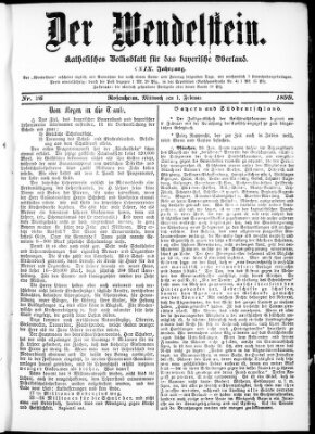 Wendelstein Mittwoch 1. Februar 1899