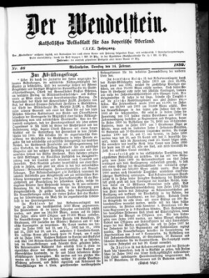 Wendelstein Freitag 24. Februar 1899