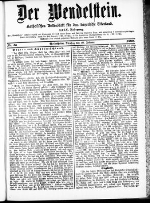 Wendelstein Dienstag 28. Februar 1899