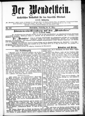 Wendelstein Donnerstag 16. März 1899